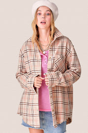 Women's Oversized Plaid Button-Down Shirt