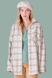 Women's Oversized Plaid Button-Down Shirt