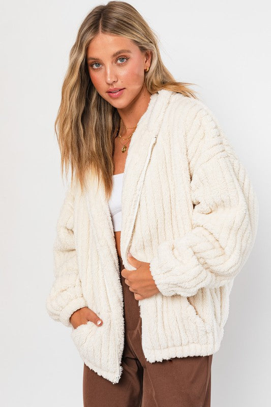 Women's Oversized Fleece Hoodie Jacket