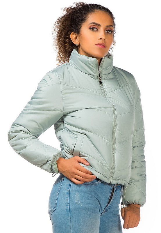 Women's High Neck Regular Fit Puffer Jacket