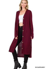 Women's Casual Ribbed Long Cardigan