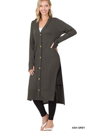 Women's Casual Ribbed Long Cardigan