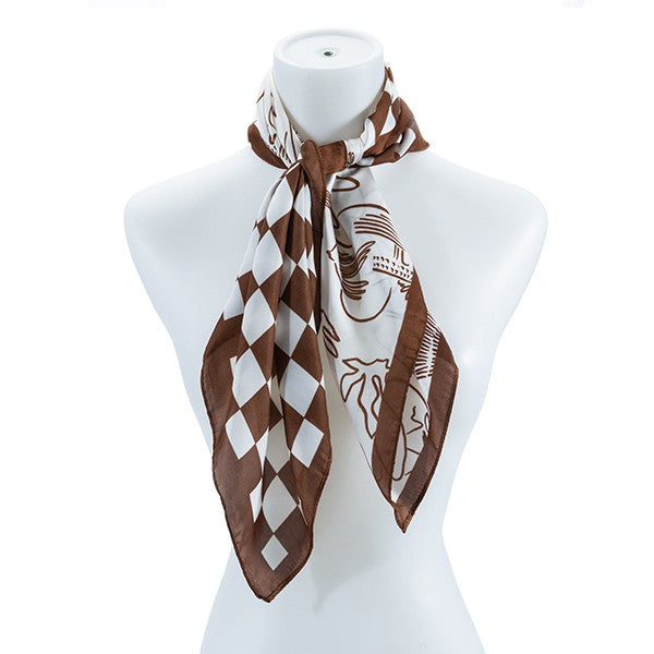 Women's Elegant Checkered Silk Fashion Scarf