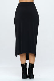 Made in USA Midi Skirt with Front Knot and Slit