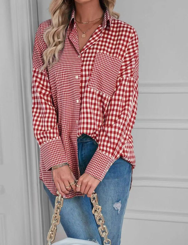 Women's Plaid Button Up Top