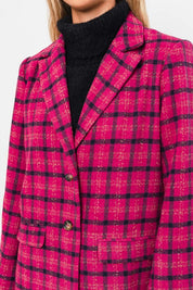 Women's Fitted Plaid Blazer Coat