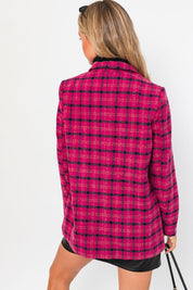 Women's Fitted Plaid Blazer Coat