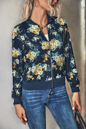 Women's Casual Print Zipper Jacket