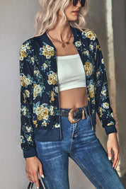 Women's Casual Print Zipper Jacket