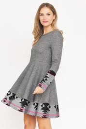 Women's Plaid Layered Fit and Flare Dress