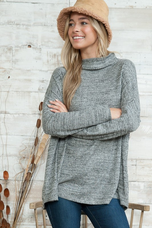 Women's Oversized Mock Neck Sweater