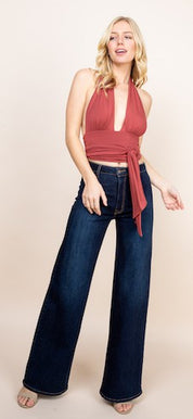 Women's High-Rise Wide-Leg Denim Jeans