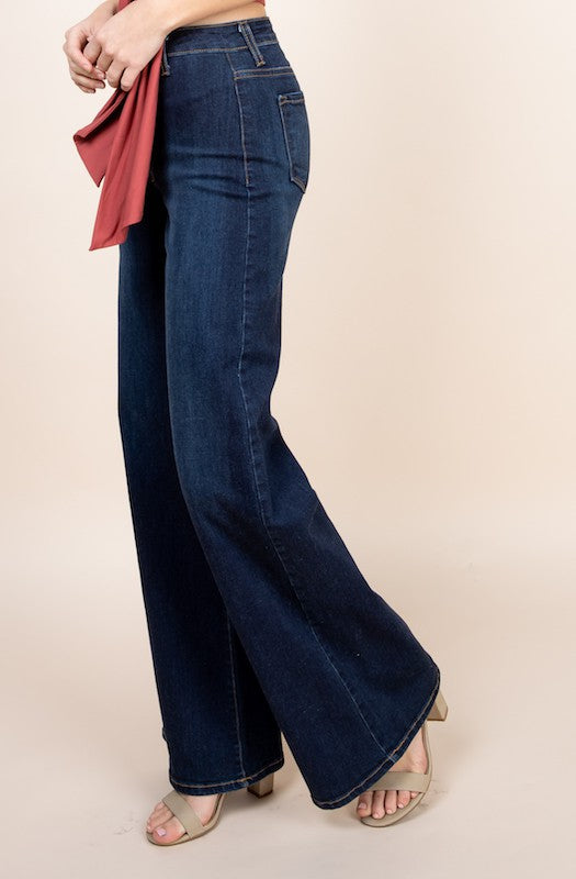 Women's High-Rise Wide-Leg Denim Jeans