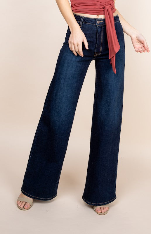 Women's High-Rise Wide-Leg Denim Jeans