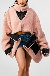 ATHINA OVERSIZED SHERPA WITH CONTRAST JACKET