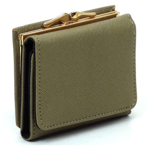 Women's Saffiano Faux Leather Tri-fold Wallet