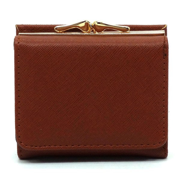 Women's Saffiano Faux Leather Tri-fold Wallet