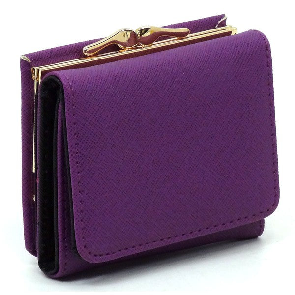 Women's Saffiano Faux Leather Tri-fold Wallet