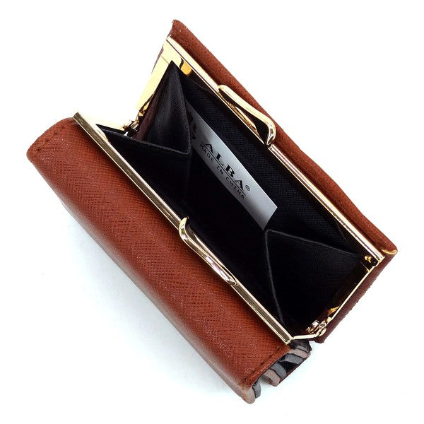 Women's Saffiano Faux Leather Tri-fold Wallet