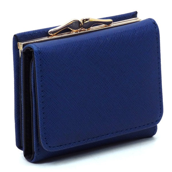 Women's Saffiano Faux Leather Tri-fold Wallet