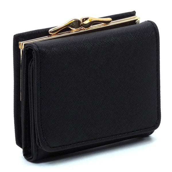 Women's Saffiano Faux Leather Tri-fold Wallet