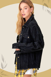 Women's Oversized Corduroy Shacket Jacket