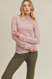 Women's Casual Textured Crew Neck Top