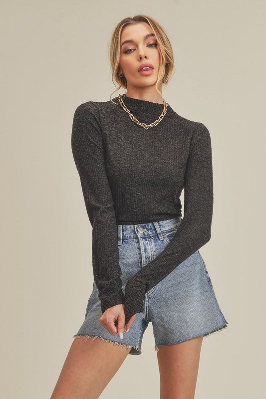 Women's Casual Textured Crew Neck Top