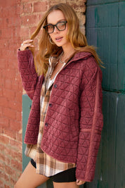 Women's Quilted Oversized Collar Jacket