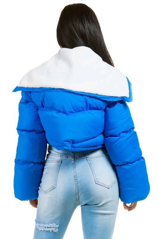 Women's Oversized Fuzzy Teddy Puffer Jacket