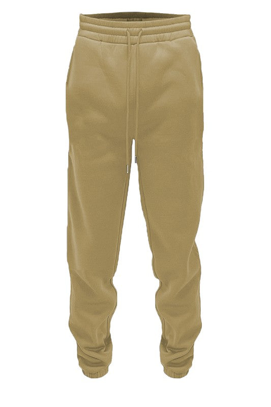 Men's Elastic Waist Polyester Jogger Sweat Pants