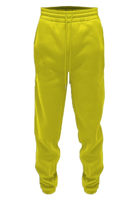 Men's Elastic Waist Polyester Jogger Sweat Pants