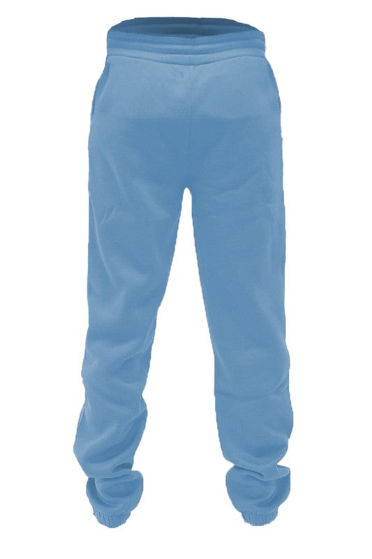 Men's Elastic Waist Polyester Jogger Sweat Pants