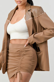 Women's Trendy Taupe Two-Piece Skirt Set