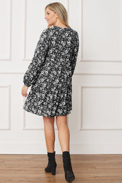 Women's Floral Crew Neck Midi Dress