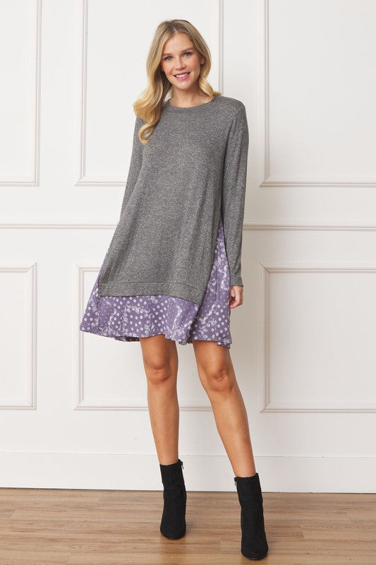 Women's Mock Layered Paisley Mini Dress