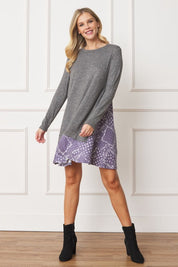 Women's Mock Layered Bandana Paisley Mini Dress