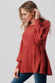 Women's Casual Soft Knit Babydoll Sweater