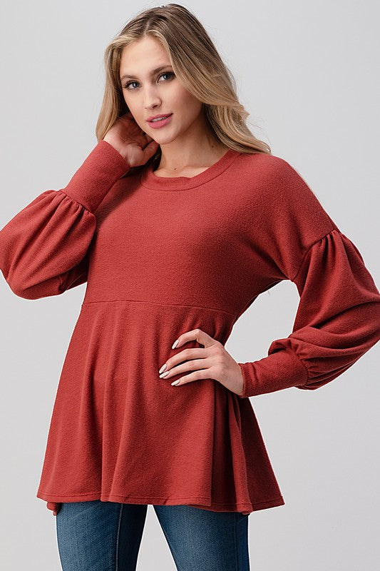 Women's Casual Soft Knit Babydoll Sweater