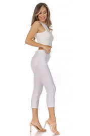 Women's Stretchy Pull-Up Capri Jeggings with Pockets