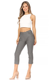 Women's Stretchy Pull-Up Capri Jeggings with Pockets