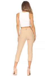 Women's Stretchy Pull-Up Capri Jeggings with Pockets