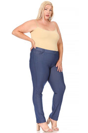 Plus Size Full Length Stretchy Pull Up Jeggings for Women