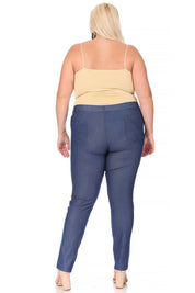 Plus Size Full Length Stretchy Pull Up Jeggings for Women