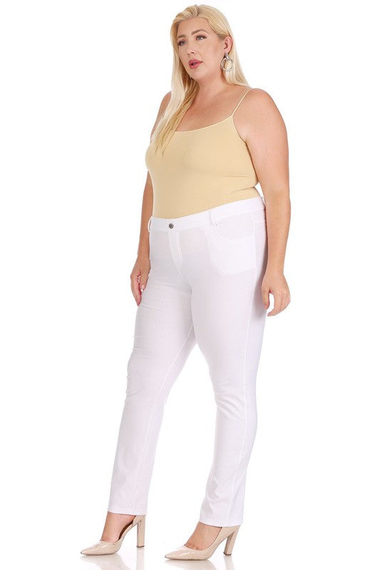 Plus Size Full Length Stretchy Pull Up Jeggings for Women