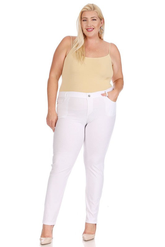 Plus Size Full Length Stretchy Pull Up Jeggings for Women