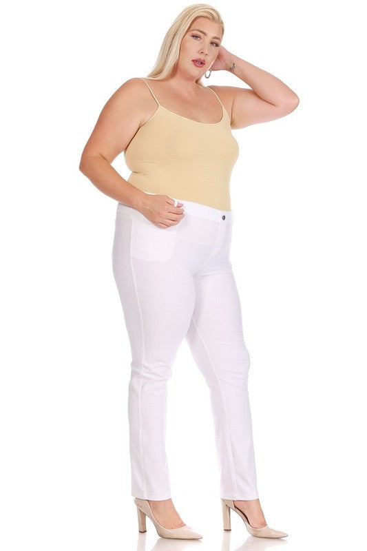 Plus Size Full Length Stretchy Pull Up Jeggings for Women