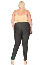 Plus Size Full Length Stretchy Pull Up Jeggings for Women