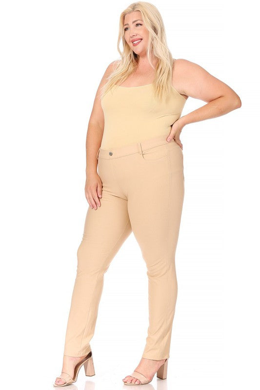 Plus Size Full Length Stretchy Pull Up Jeggings for Women