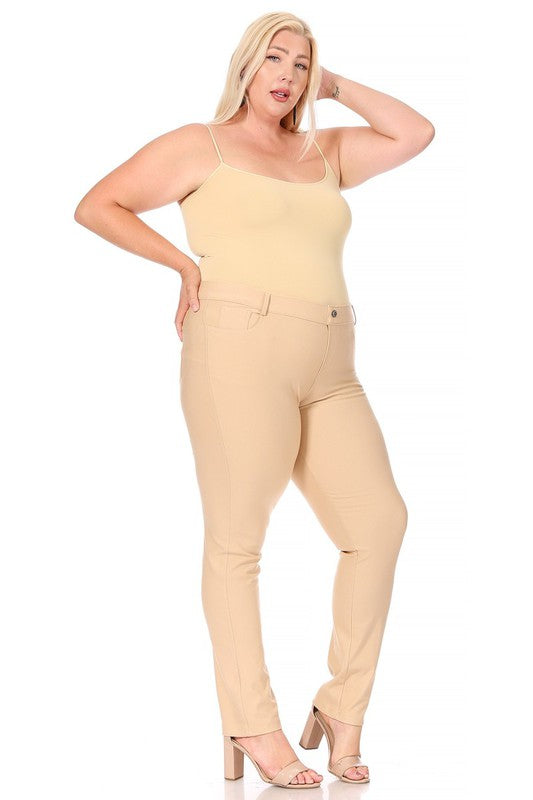 Plus Size Full Length Stretchy Pull Up Jeggings for Women